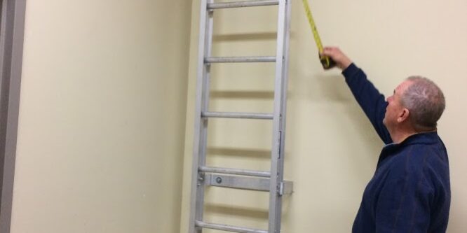 Measuring for a roof access ladder