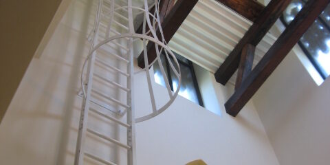Aluminum Access Ladder painted white