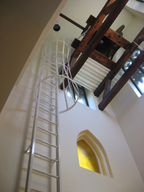 Aluminum vs Steel Fixed Access Ladders Aluminum Access Ladder painted white
